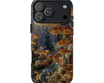 Golden Mushroom Fungus Forest | Phone Ink Case | Custom Made Cover | Lifetime Warranty