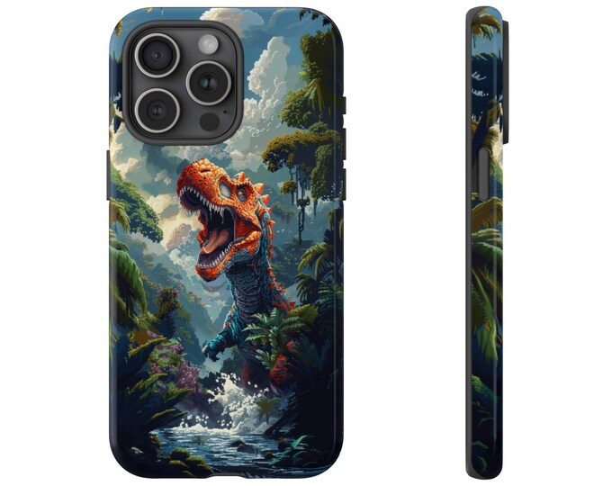 Orange Kaiju Dino T-Rex Jungle 6 Phone Case: iPhone, Galaxy, Pixel - Lifetime Warranty