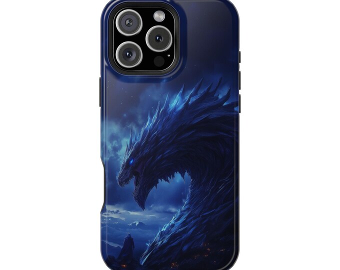 Blue Massive Dragon Titan Night Phone Case: iPhone, Galaxy, Pixel - Lifetime Warranty