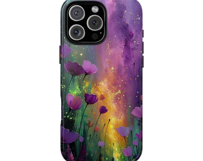 Aurora Lavender Wildflowers Purple Flower Phone Case: Tough Cover for iPhone (MagSafe Compatible), Samsung Galaxy, Pixel