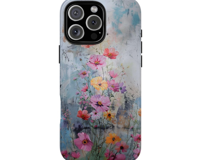 Pink Wildflowers Bloom Phone Case: iPhone, Galaxy, Pixel - Lifetime Warranty