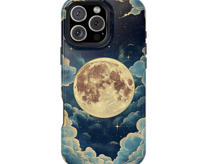 Tranquil Moon and Cloudscape Night Art Phone Case: iPhone, Galaxy, Pixel - Lifetime Warranty
