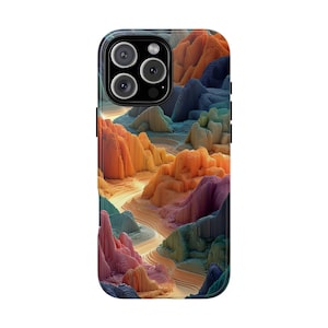 Abstract Landscape Geometric Mountains Phone Case: iPhone, Samsung Galaxy, Pixel - Lifetime Warranty