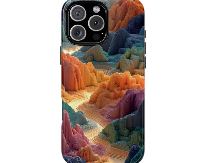 Abstract Landscape Geometric Mountains Phone Case: iPhone, Galaxy, Pixel - Lifetime Warranty
