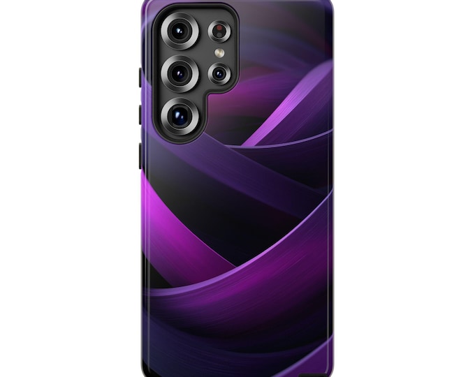Rich Purple Vector Spiral Waves Phone Case: iPhone, Galaxy, Pixel - Lifetime Warranty