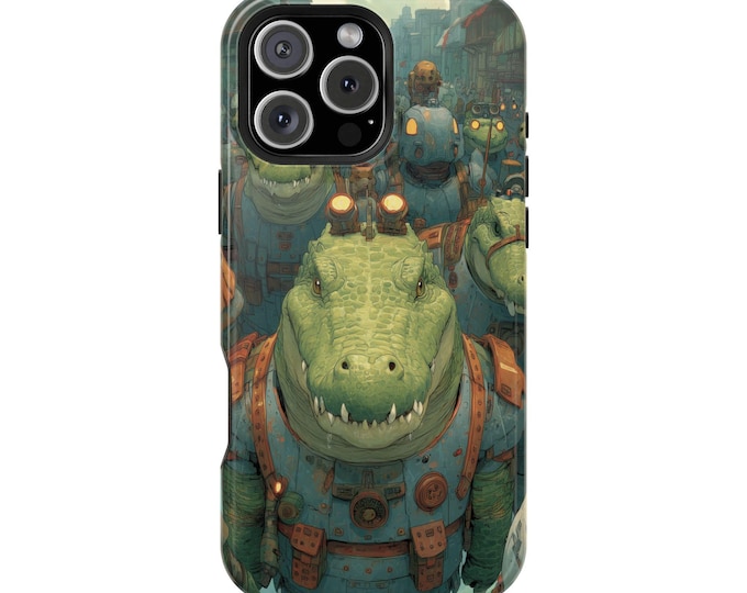 Crocodile Army Soldiers Gator Illustration Phone Case: iPhone, Galaxy, Pixel - Lifetime Warranty