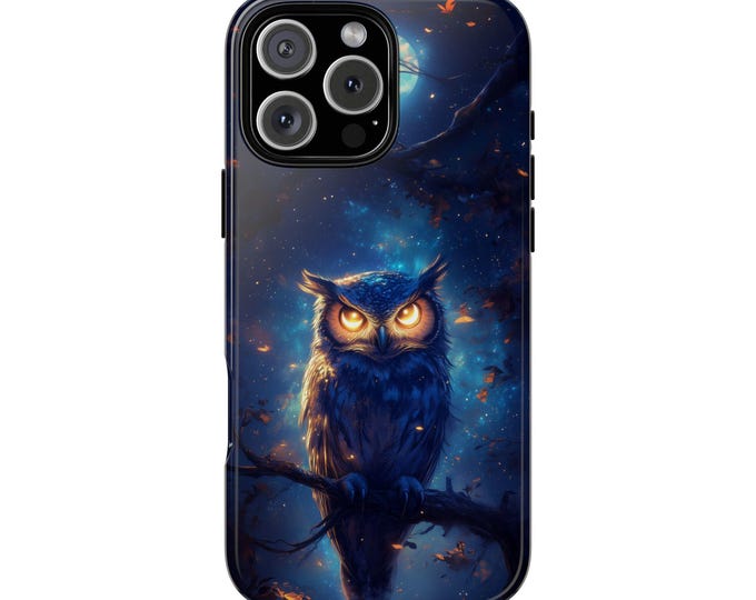 Night Owl Mysic Bird Glowing Eyes Phone Case: iPhone, Galaxy, Pixel - Lifetime Warranty