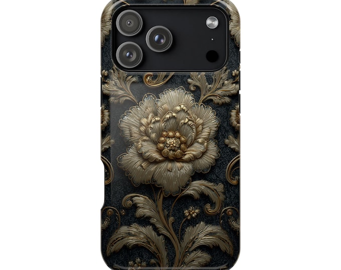 Vintage Gold Baroque Floral Phone Case: iPhone, Galaxy, Pixel - Lifetime Warranty
