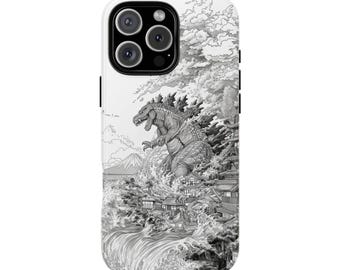 Kaiju Monster Titan Wave Japan Town Phone Case: iPhone, Galaxy, Pixel - MagSafe Compatible