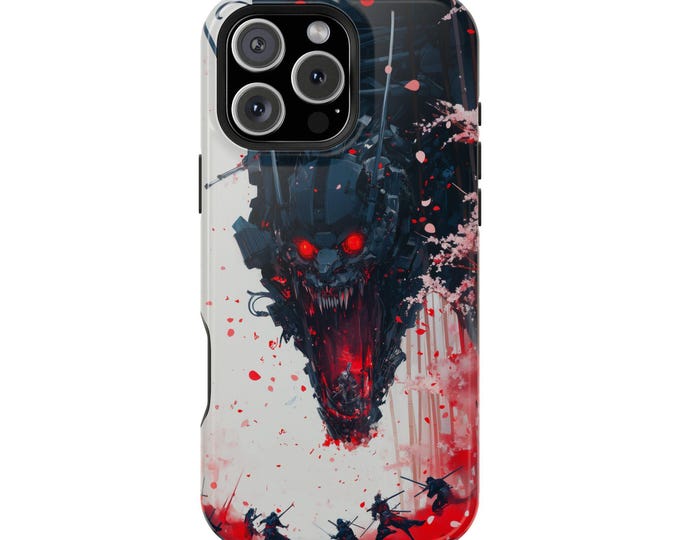 Cybernetic Oni Demon Mech Ukiyo-E Ninjas Phone Case: iPhone, Galaxy, Pixel - Lifetime Warranty