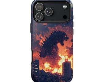 Kaiju Monster Fiery City Attack • Phone Protection Case • iPhone Galaxy Pixel • Lifetime Warranty