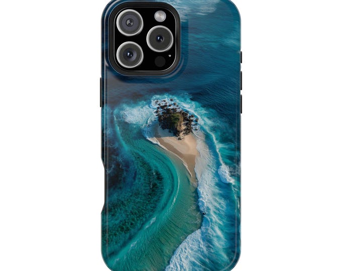 Summer Island Beach Blue Ocean Waves Phone Case: iPhone, Galaxy, Pixel - Lifetime Warranty