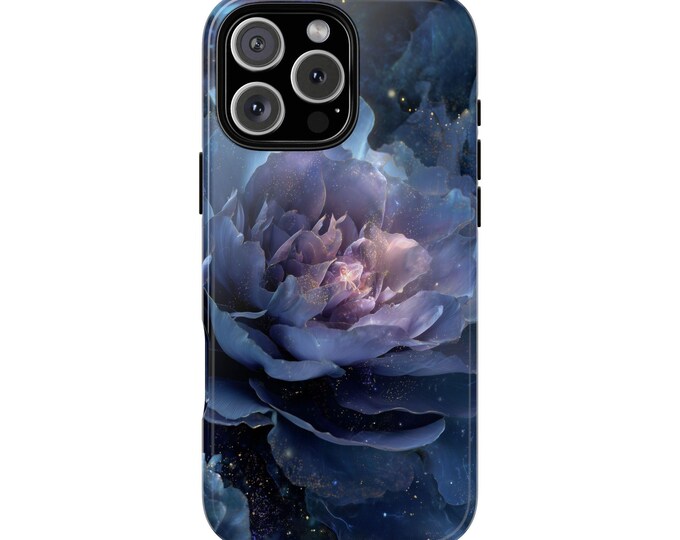 Celestial Bloom Purple Nebula Floral Phone Case: iPhone, Galaxy, Pixel - Lifetime Warranty