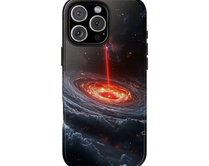 Sci-Fi Vortex Red Beam Nebula Galactic Cloud Phone Case: iPhone, Galaxy, Pixel - Lifetime Warranty