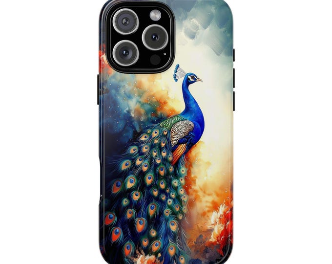 Majestic Peacock Blue Feathers Phone Case: iPhone, Galaxy, Pixel - Lifetime Warranty