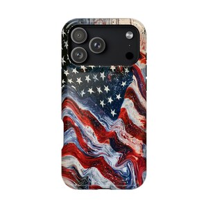 American Flag Liquid Hydro Dip USA Phone Case • iPhone, Samsung Galaxy, Pixel • Lifetime Warranty