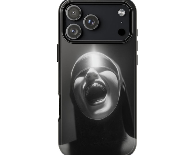 Monochrome Nun Chrome Grills Phone Case: iPhone, Galaxy, Pixel - Lifetime Warranty