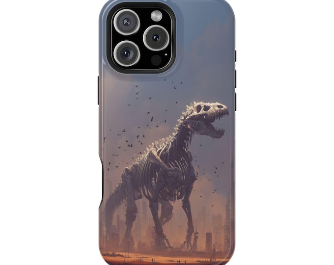 Dinosaur Skeleton Kaiju City Sands Phone Case: iPhone, Galaxy, Pixel - Lifetime Warranty