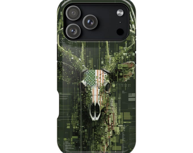 Digital American Deer Stag Antlers Phone Case: iPhone, Galaxy, Pixel - Lifetime Warranty