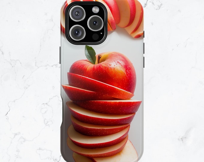 Apple Slices Big Red Apples Phone Case: iPhone, Galaxy, Pixel - Lifetime Warranty