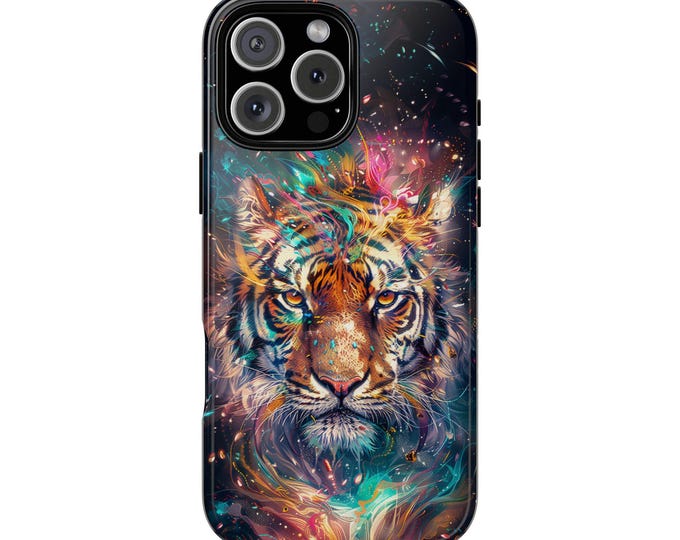 Tiger Burst Nebula Waves Colorful Spectrum Abstract Phone Case: iPhone, Galaxy, Pixel - Lifetime Warranty