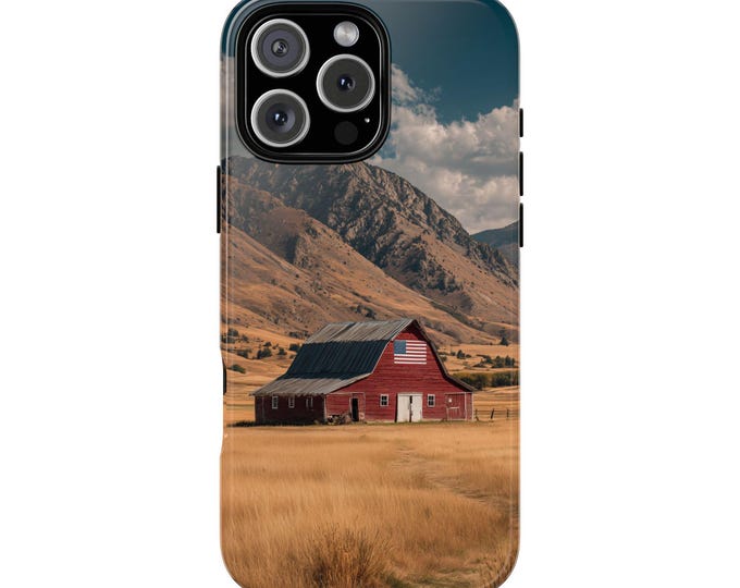 Red Barn American Farm Golden Hills Phone Case: iPhone, Galaxy, Pixel - Lifetime Warranty