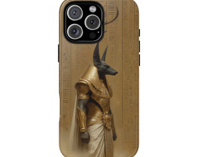 Anubis Egyptian Jackal Gold Armor Phone Case: iPhone, Galaxy, Pixel - Lifetime Warranty