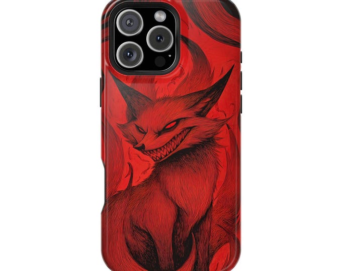 Red Fox Dark Gothic Crimson Phone Case: iPhone, Galaxy, Pixel - Lifetime Warranty