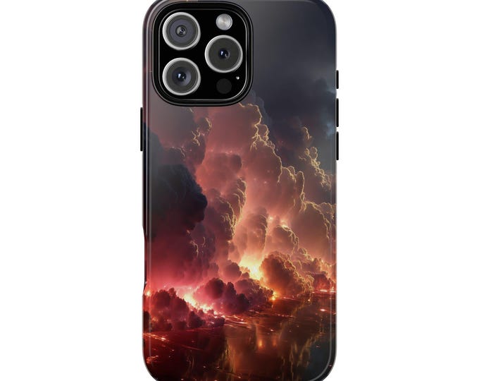 Intense Fiery Clouds Reflective Sky Storm Waters Phone Case: iPhone, Galaxy, Pixel - Lifetime Warranty