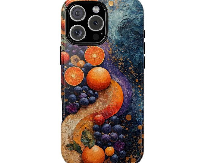 Abstract Orange Purple Grape Fruits Phone Case: iPhone, Galaxy, Pixel - Lifetime Warranty