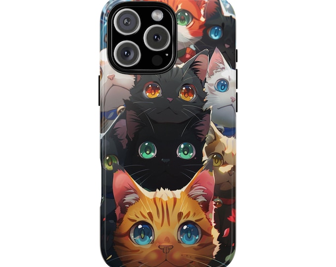 Kitty Cats Anime Illustration Phone Case: iPhone, Galaxy, Pixel - Lifetime Warranty