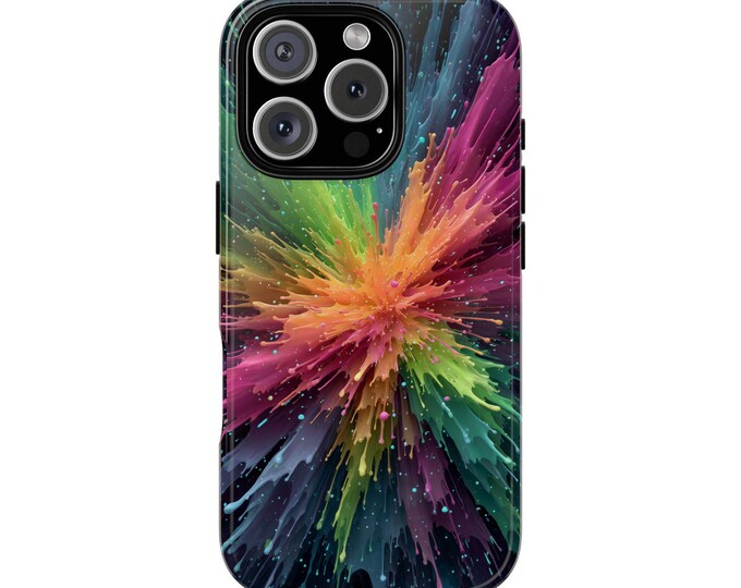 Abstract Neon Color Explosion Phone Case: iPhone, Galaxy, Pixel - Lifetime Warranty