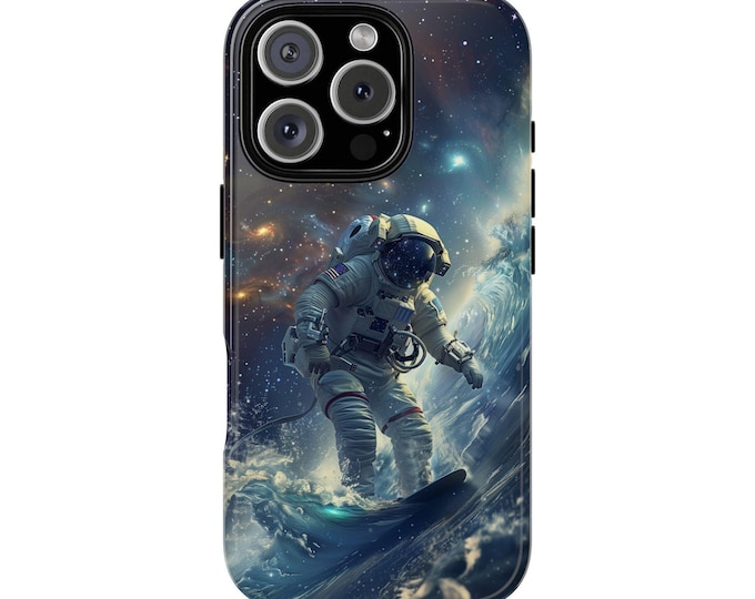 Space Surf Astronaut Ocean Waves Phone Case: iPhone, Galaxy, Pixel - MagSafe Compatible
