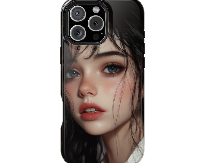 Beauty Anime Girl Jet Black Hair Phone Case: iPhone, Galaxy, Pixel - Lifetime Warranty