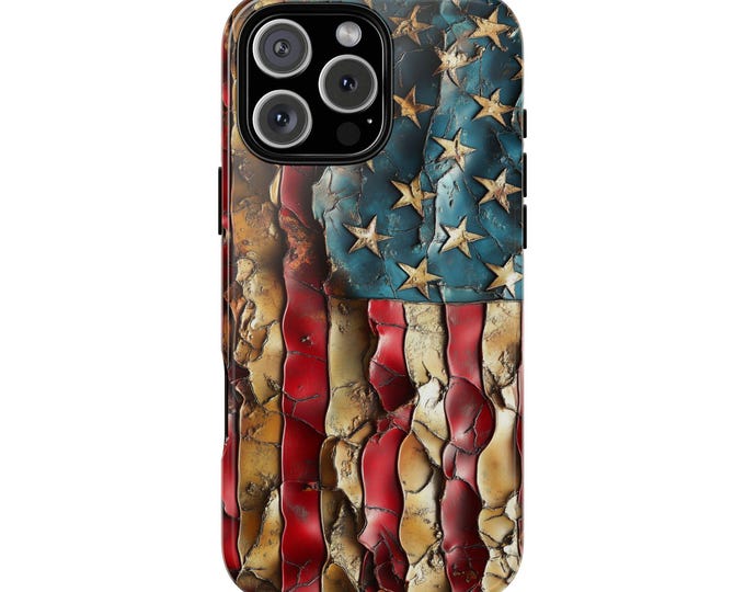 USA American Flag Pastel Thick Paint Patriot Phone Case: iPhone, Galaxy, Pixel - Lifetime Warranty