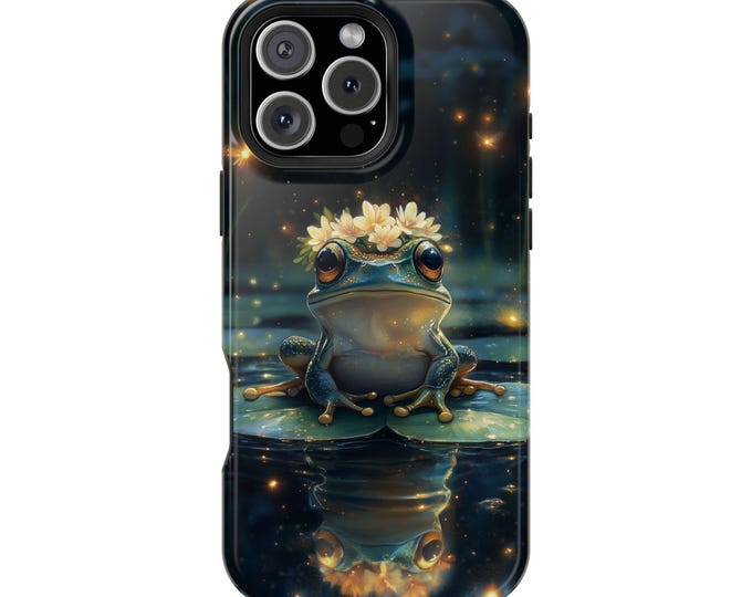 Frog Lily Pad Whimsical Painting Phone Case: iPhone, Galaxy, Pixel - Lifetime Warranty