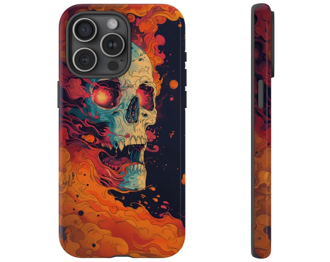 Skull Trippy Mist Smoke Phone Case: iPhone, Galaxy, Pixel - Lifetime Warranty