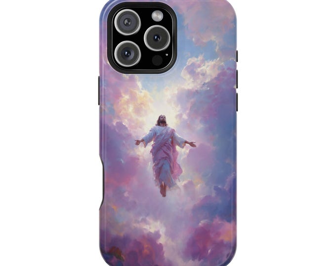 Heaven Ascending Jesus Christ Pastel Clouds Phone Case: iPhone, Galaxy, Pixel - Lifetime Warranty