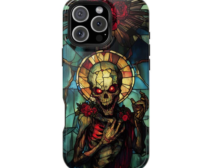 Gothic Skull Stained Glass Art Phone Case
