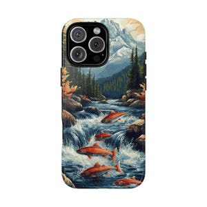 Salmon Run River Wild Mountain Fishing Wilderness - Impact Phone Case for iPhone Magsafe Compatible | Galaxy | Pixel