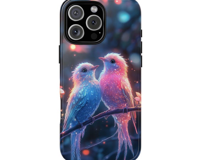 Two Birds Pink Blue Floral Tree Phone Case for iPhone | Samsung Galaxy | Google Pixel