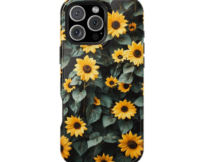 Sunflowers Wall Yellow Green Art Phone Case: iPhone, Galaxy, Pixel - Lifetime Warranty