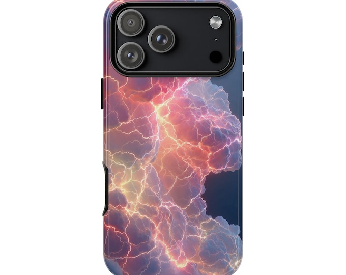 Storm Radiance Pink Lightning Phone Case: iPhone, Galaxy, Pixel - Lifetime Warranty