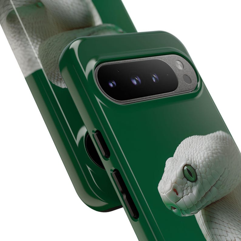 White Python Snake Green Phone Case: iPhone, Galaxy, Pixel - Personalized, MagSafe, Lifetime Warranty imagen 10