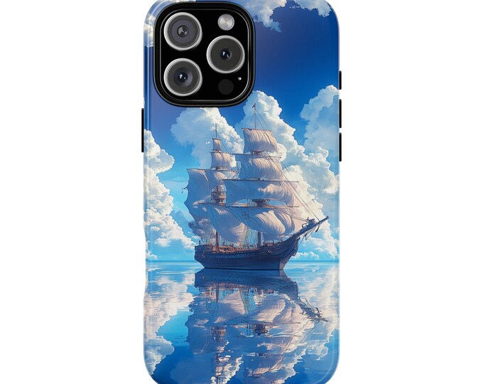 Old Sailing Ship Reflecting Ocean Phone Case: iPhone, Galaxy, Pixel - Lifetime Warranty