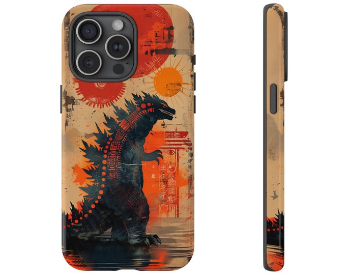 Ancient Kaiju Aztec Titan Gradient Orange Phone Case: iPhone, Galaxy, Pixel - Lifetime Warranty