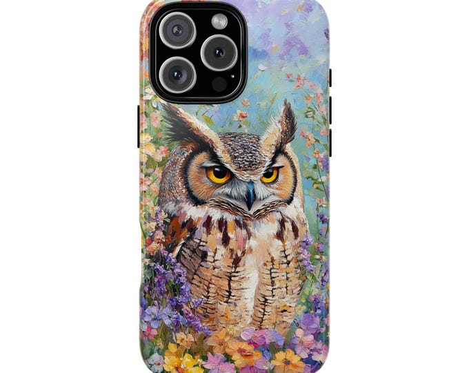 Owl Flowers Oil Painting Floral Bird Phone Case: iPhone, Galaxy, Pixel - Lifetime Warranty