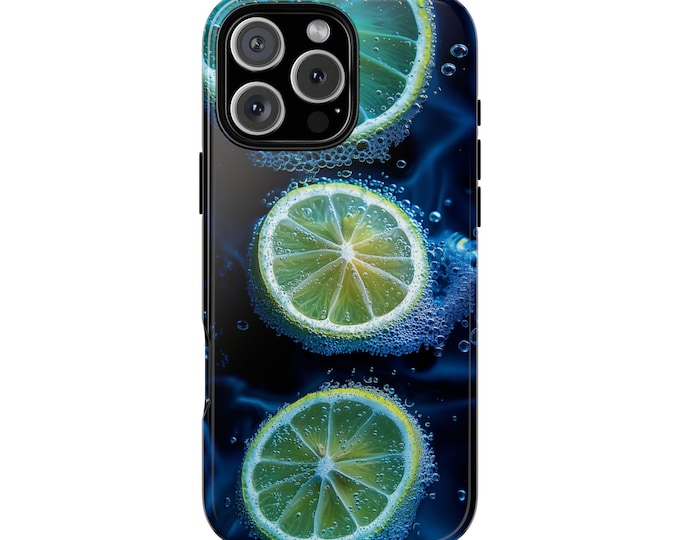 Fresh Lemon Slices Lime Water Slices Phone Case: iPhone, Galaxy, Pixel - Lifetime Warranty