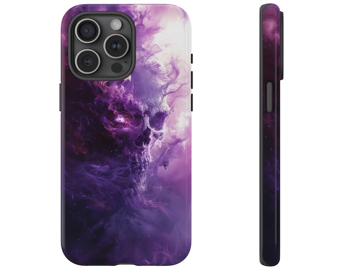 Purple Skull Horror Cloud Phone Case: iPhone, Galaxy, Pixel - Magsafe Wireless Charging