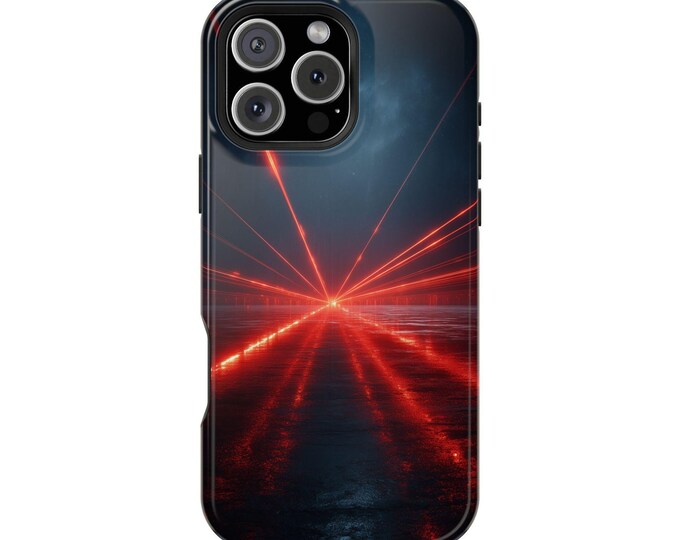 Crimson Horizon Red Beam Lasers Phone Case: iPhone, Galaxy, Pixel - Lifetime Warranty